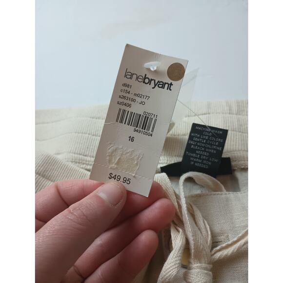 Lane Bryant Cream Straight Leg Pants - Picture 3 of 6